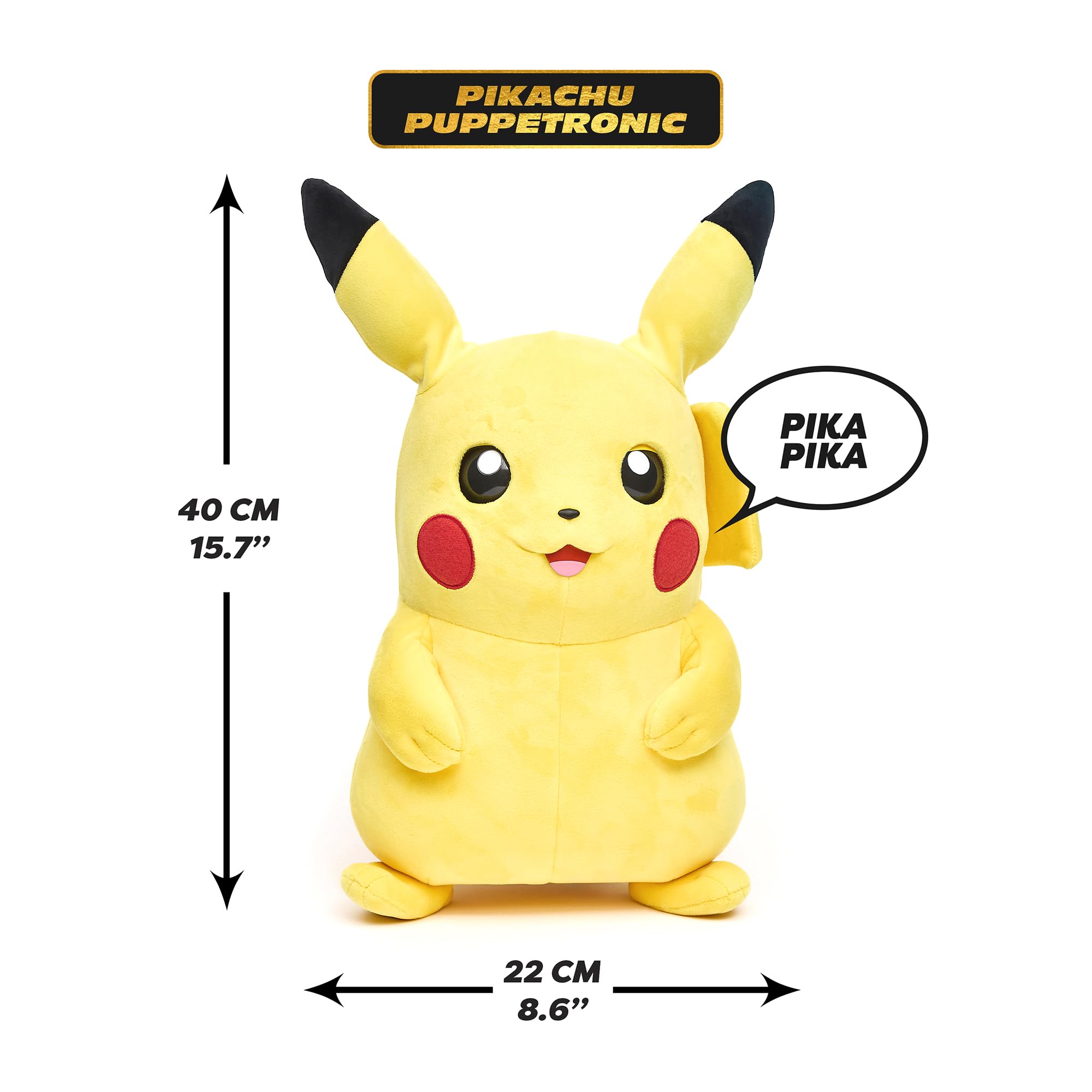 Puppetronic Pikachu Muñeco Animatrónico Interactivo, Más de 100 Acciones y Sonidos, Mueve Ojos, Orejas y Boca, Habla y se Sonroja, Incluye 4 Ataques, Experiencia Inmersiva para Fans, Famosa (REK00000) — view 2