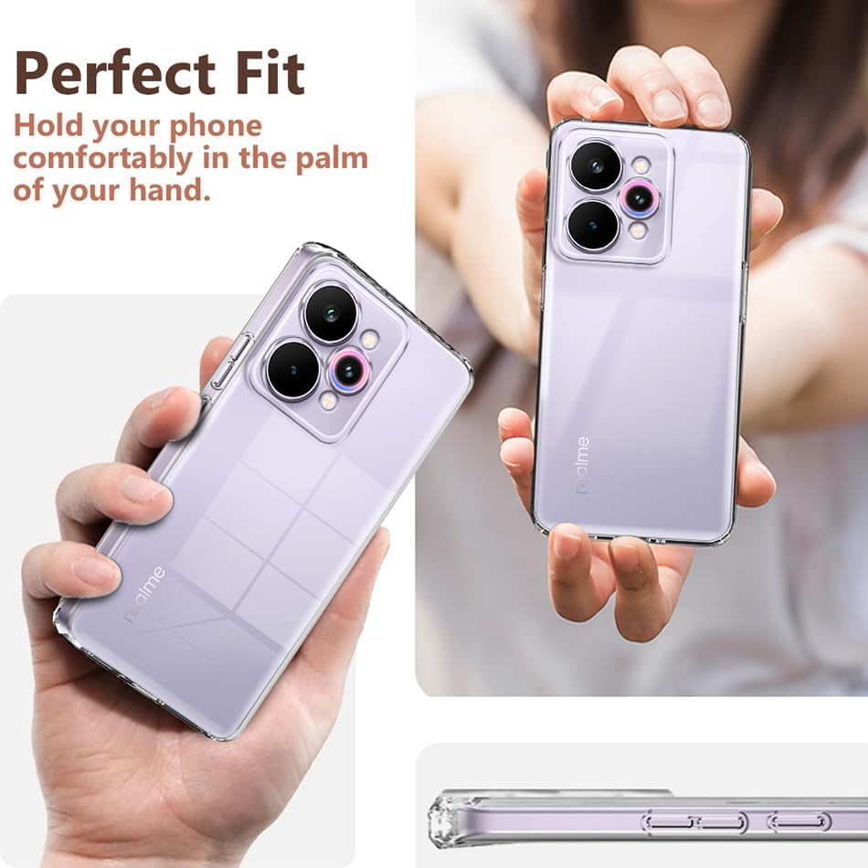 Image of COVERBLACK Flexible Rubber Case Back Cover Compatible for Realme RMX5106 / Realme 15 5G - Transparent