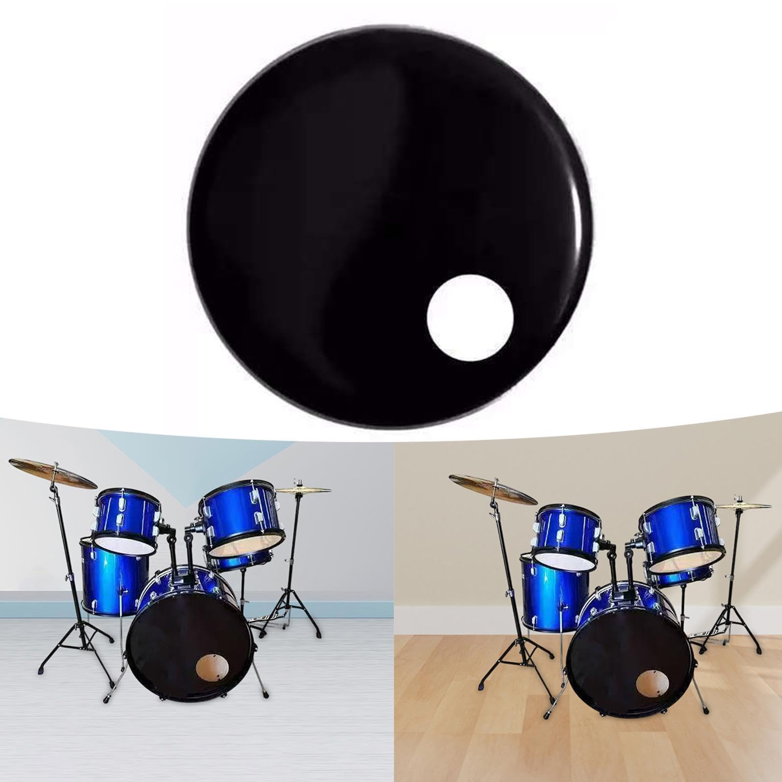 Harilla Pelle per Grancassa Risonante, Pelle per Grancassa, Professionale in Metallo, Robusta, Adatta a Tutti I Generi Musicali, Suono E di Buona Quali, 18 in