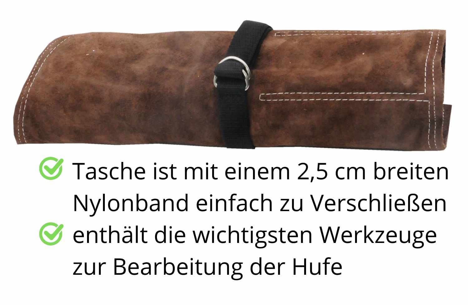 Amesbichler - Juego de herrajes de hípica (8 piezas, en estuche de piel)