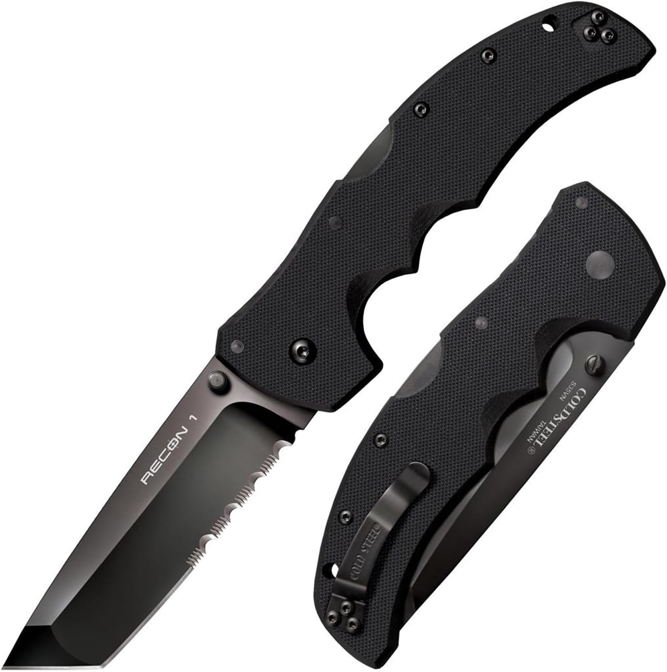 Recon 1 4" S35VN Razor-Sharp Blade 5.375" G-10 Handle Tactical Folding Knife w/Tri-Ad Lock, Ambidextrous Pocket/Belt Clip