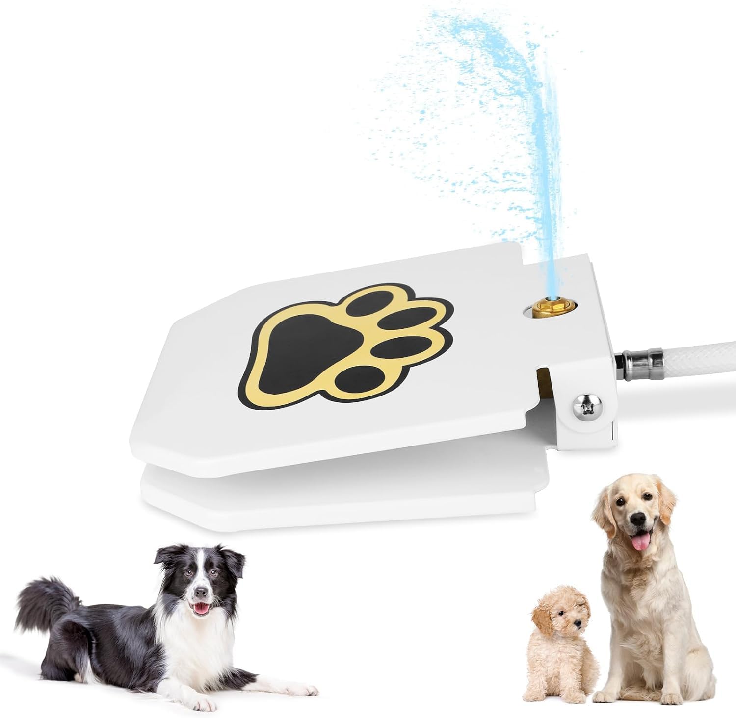 Zorpupoa Dog Water Fountain Outdoor, Dog Sprinkler Drinking Water Dispenser Step-on, Paw Activated Drinking Pet Dispenser for Dog Bowl Alternative