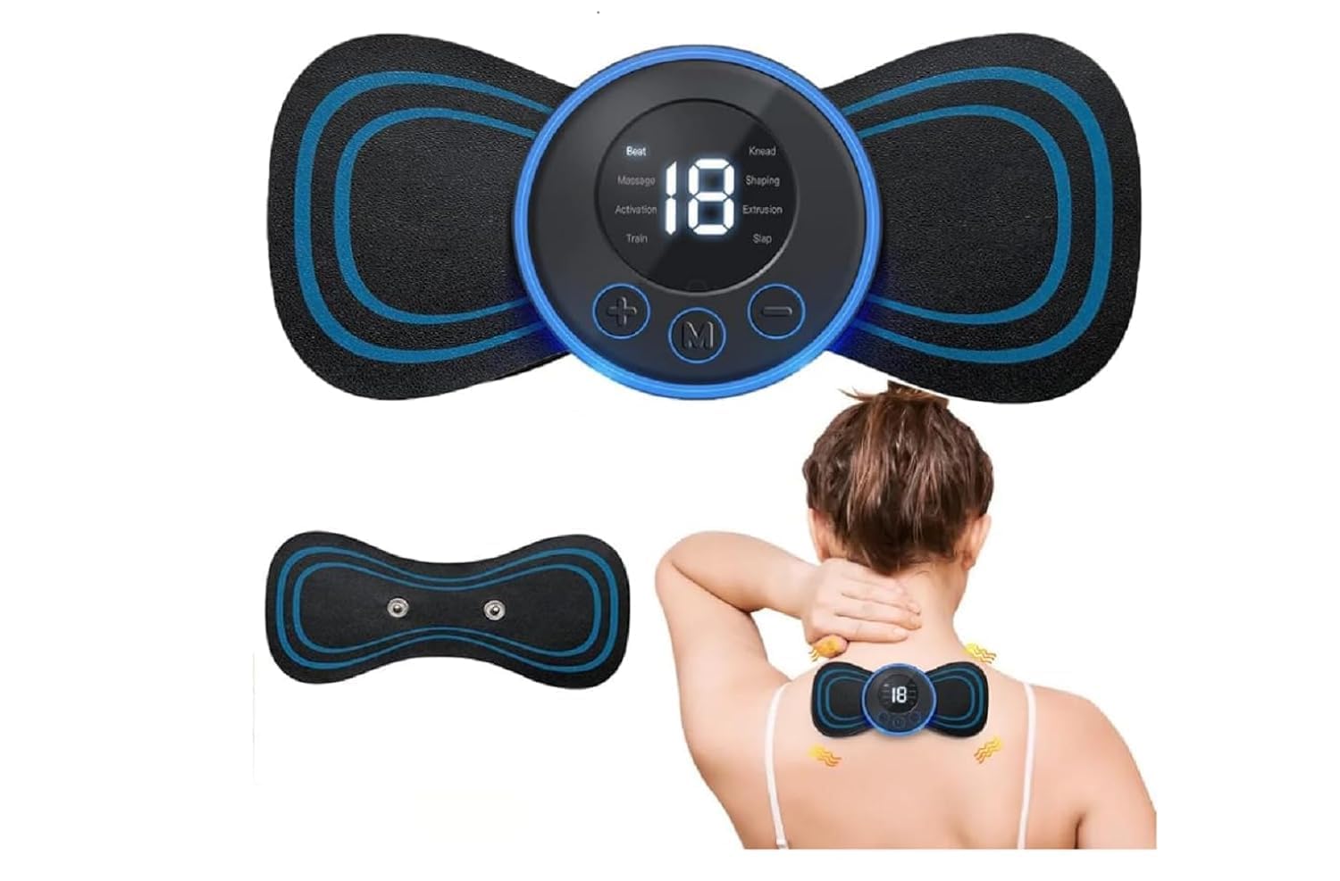 Whole Body Massager 8 Modes Portable Mini Massager Cervical Massage Soothing Pain, Body Massager Patch for Whole Body Neck Back Waist Arms Legs Aches (B0CM726SR8) Amazon Price History, Amazon Price Tracker