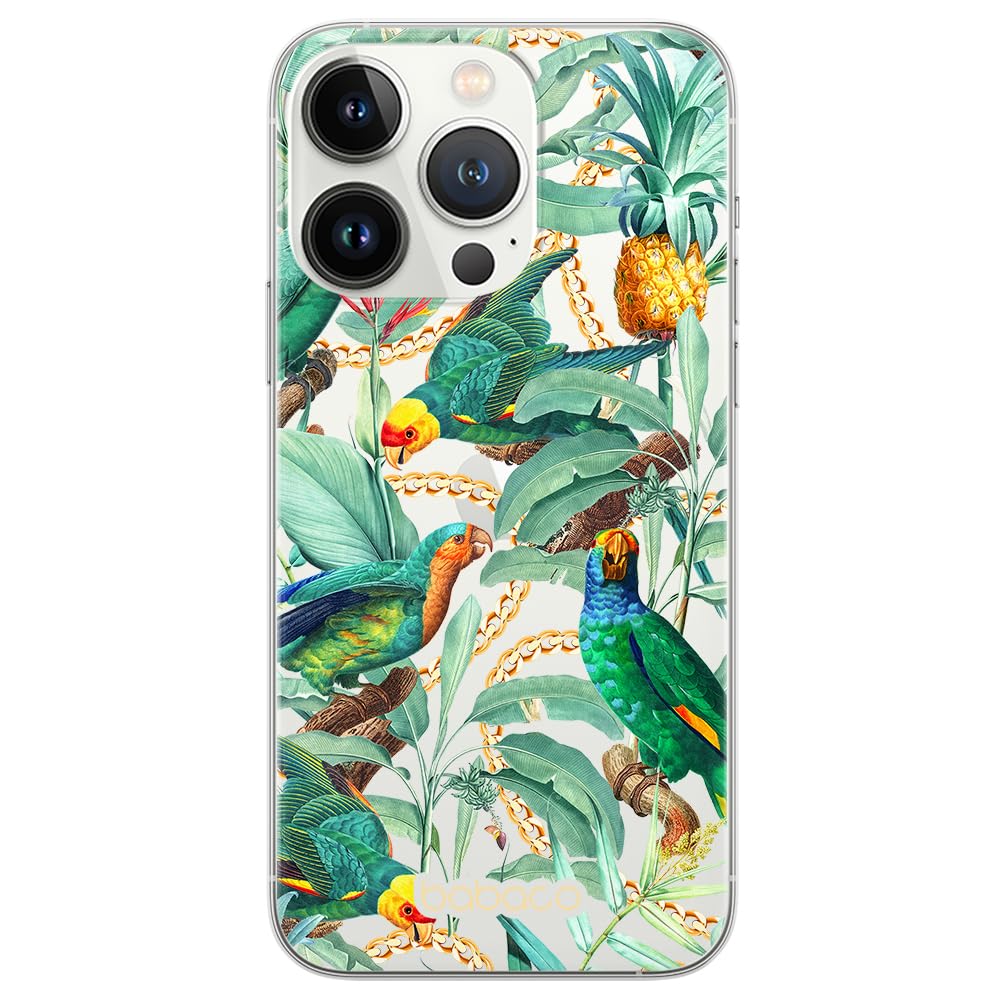 Babaco ERT GROUP mobile phone case for Iphone 13 PRO MAX original and officially Licensed pattern Flowers 058 optimally adapted to the shape of the mobile phone, partially transparent