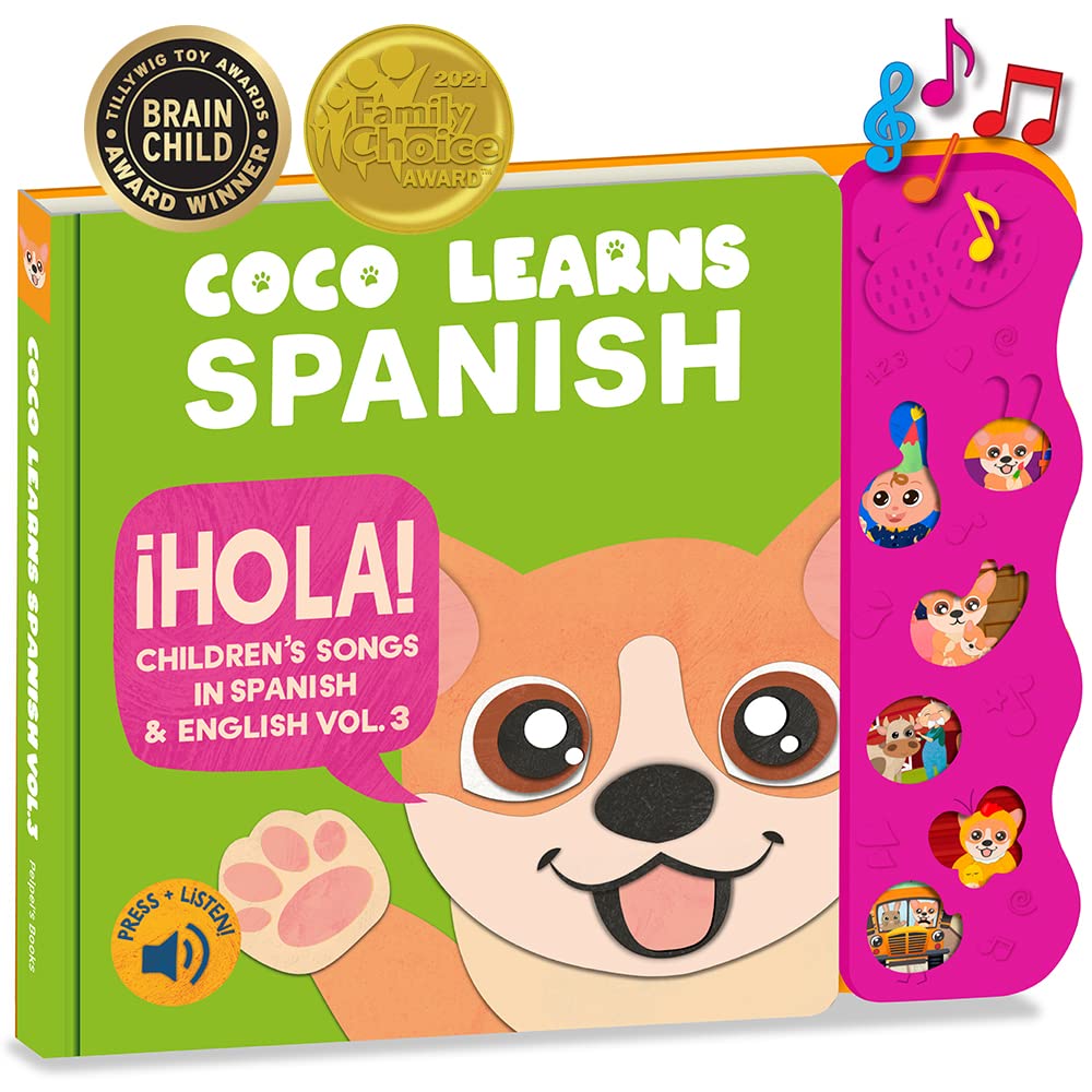 Buy Coco Learns Spanish Vol. 3 Musical Spanish Book & Bilingual Toy for Toddlers & Babies