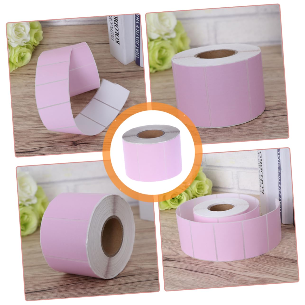 SHINEOFI Etichette per Etichettatrice in Carta Termica Rosa 60x40mm, Autoadesive e Resistenti All'acqua, per Pacchi Spedizione 2 Pezzi da 800 Etichette
