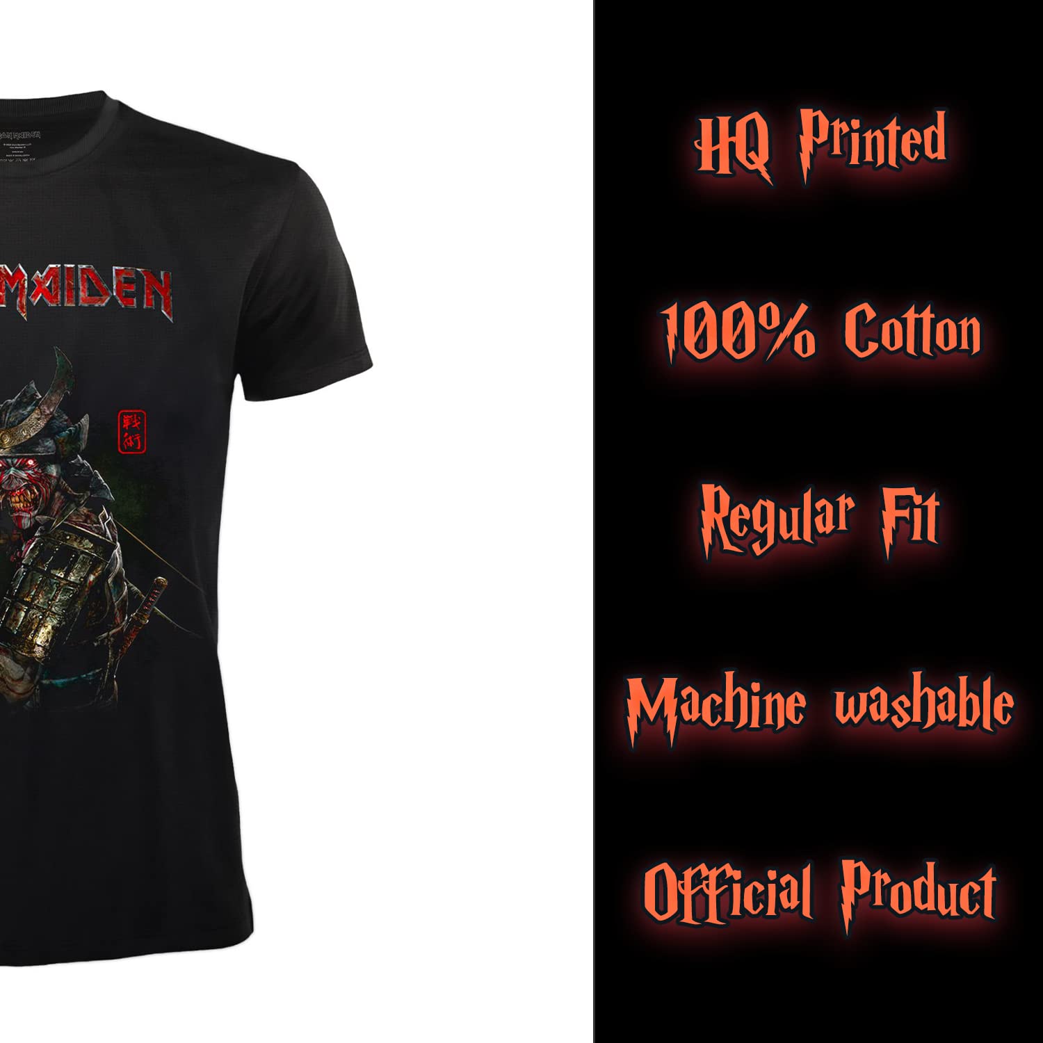 T-Shirt Iron Maiden Senjutsu T-shirt Rock Officiel Noir Band Heavy Metal Coton Unisexe Adulte Garçon.