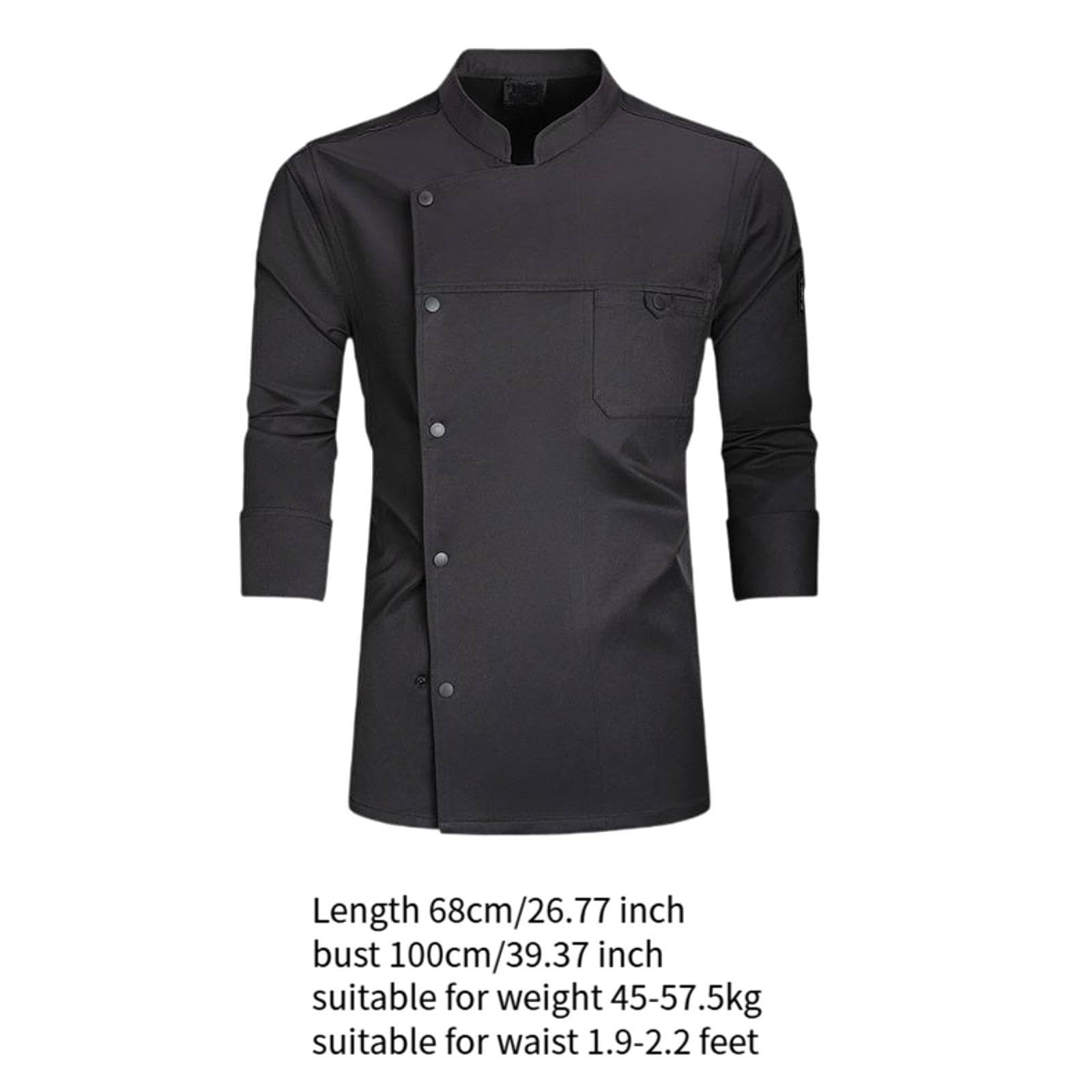 Chaqueta de Chef Unisex Uniforme de Chef para Adultos con Botones Prácticos Bolsillos Y Tela Ligera Recomendada para Escuelas de Cocina Y Hoteles