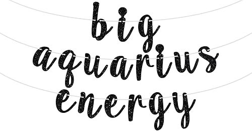 Big Aquarius - Cartel de energía de Acuario, letrero de feliz cumpleaños con temática del zodiaco de 12 constelaciones, suministros de decoración de