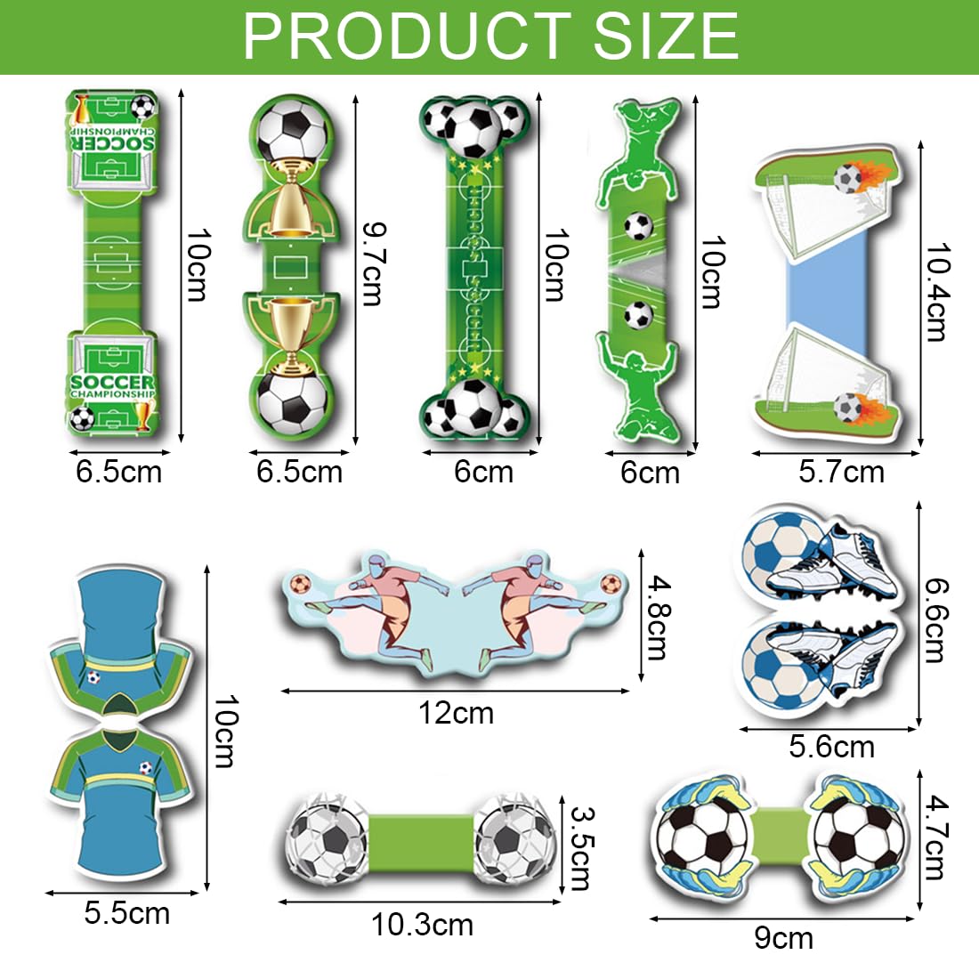 Segnalibri Magnetici, Segnalibro Calcio Bambini, Zestaw 10 Magnetycznych Zakładek, Gadżet na Urodziny Piłkarskie dla Dzieci, Chłopców, Dziewcząt, Kibców