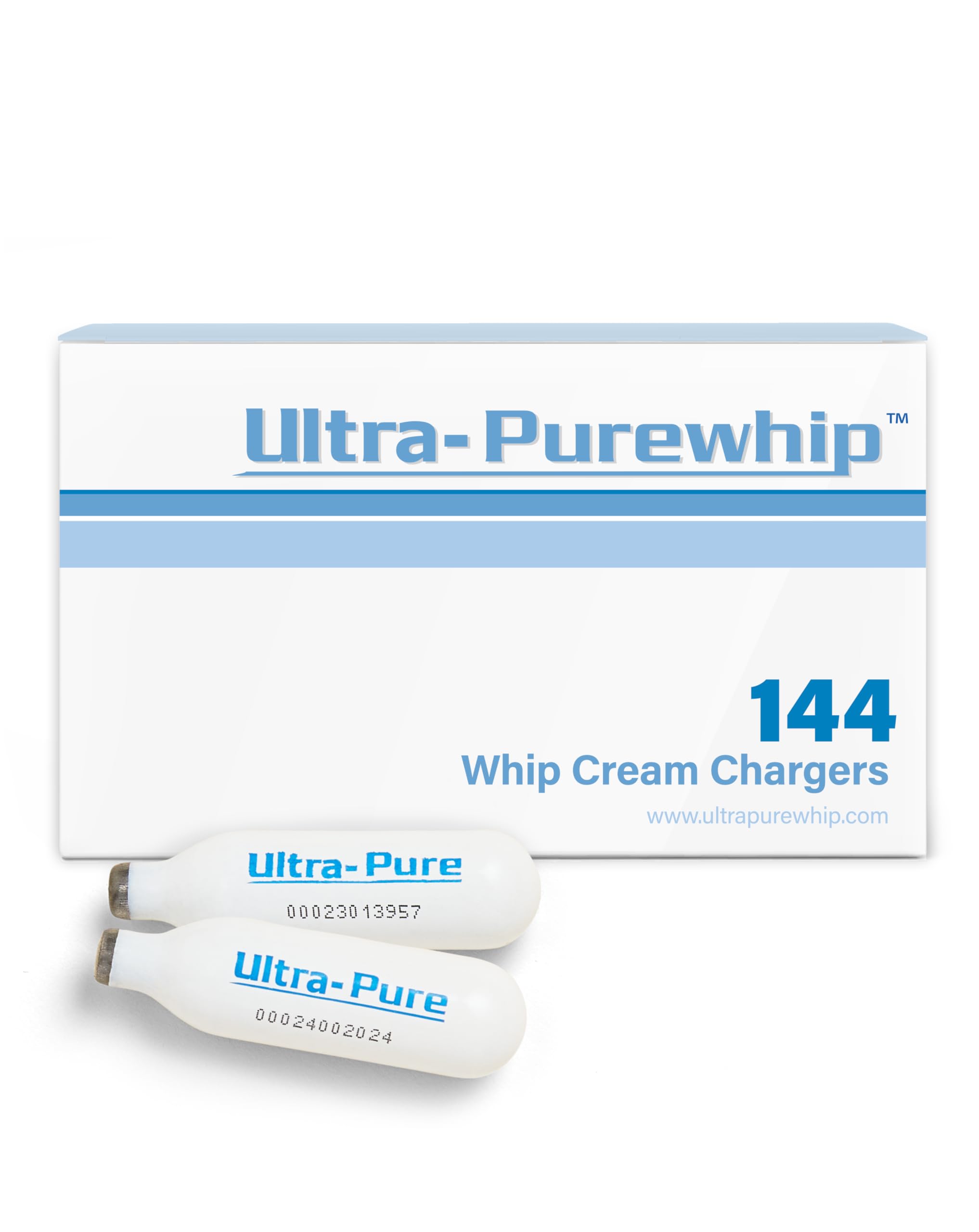 Ultra-PureWhip Whipped Cream Chargers, Cartridges for Desserts & Cocktails Creation, Fits with Any Standard Dispensers, Leak-Proof Steel, 144 pack
