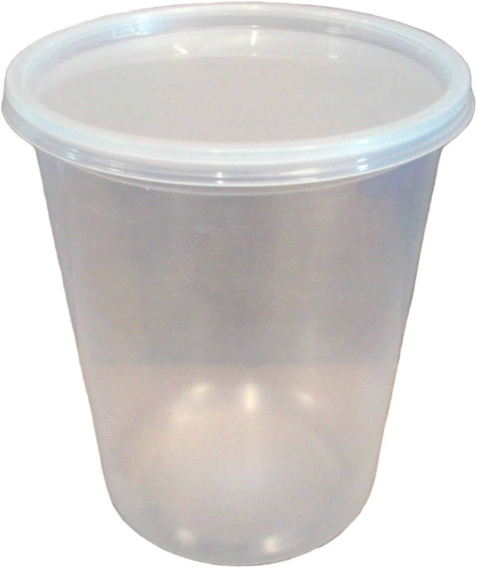 SHC  1000ml Round Plastic Food Storage Containers x 20 (Microwave