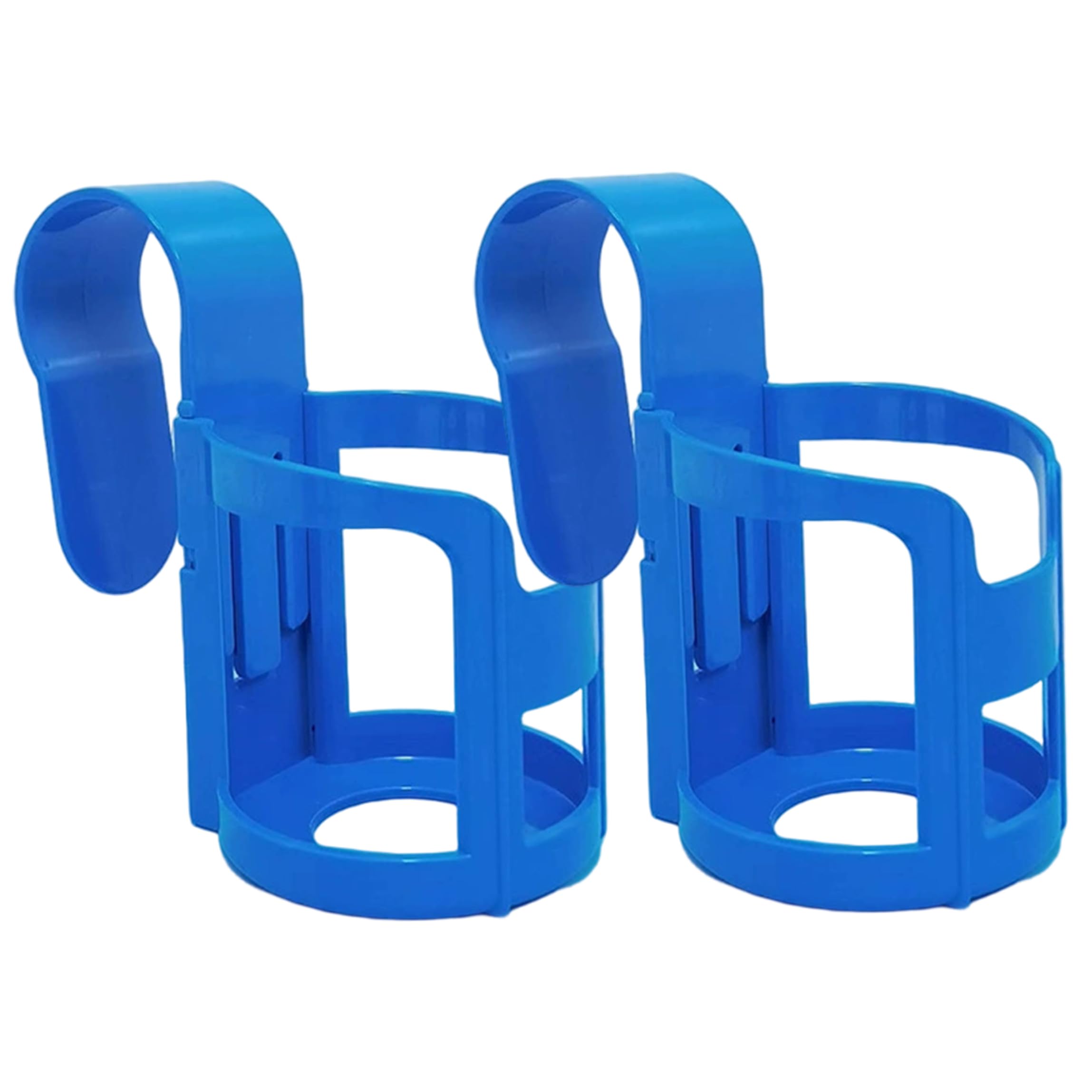 Sjfbebsy Pool Drink Holder, 2 Pcs Pool Cup Holders with Large Hooks, Multi-Functional Poolside Cup Holders for Above Ground Pools, Blue Poolside for Above Ground