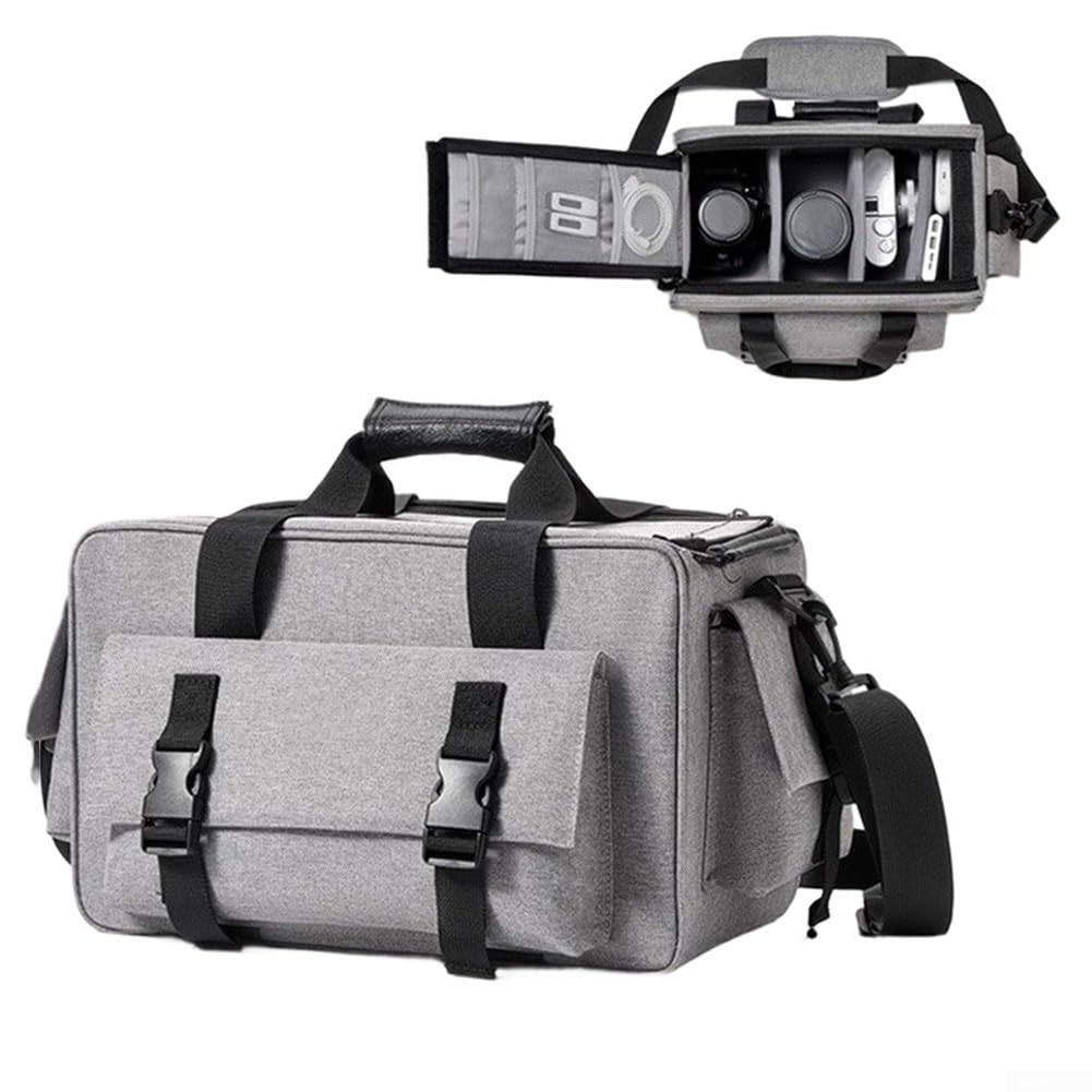 Bolsa de cámara impermeable a prueba de golpes, organizador de cámara espacioso para Fujifilm para Canon con divisores internos reposicionables de tela de agua reforzada (negro)