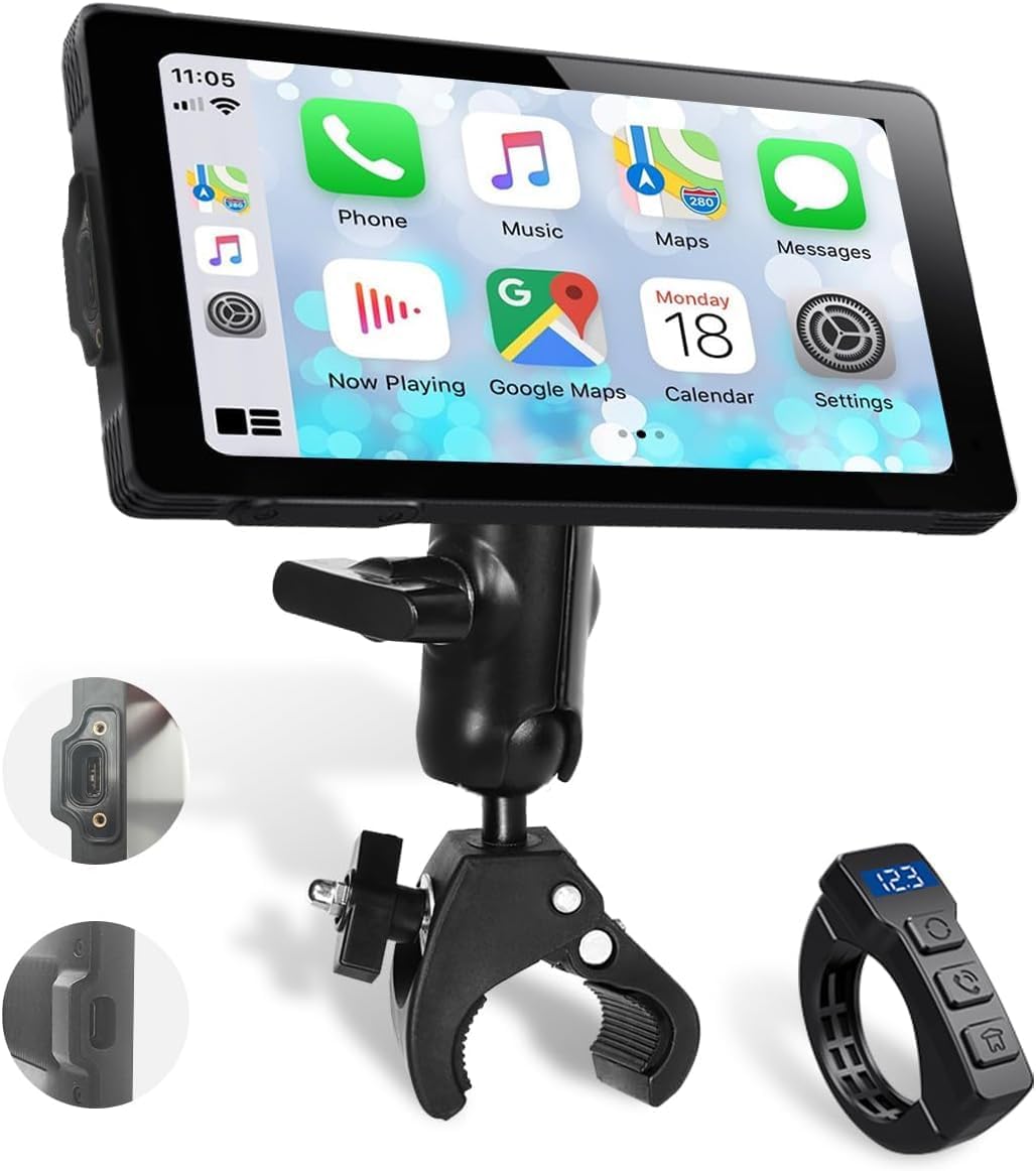 超薄型+USB給電可能】バイク用 スマートモニター 【自動輝度調整