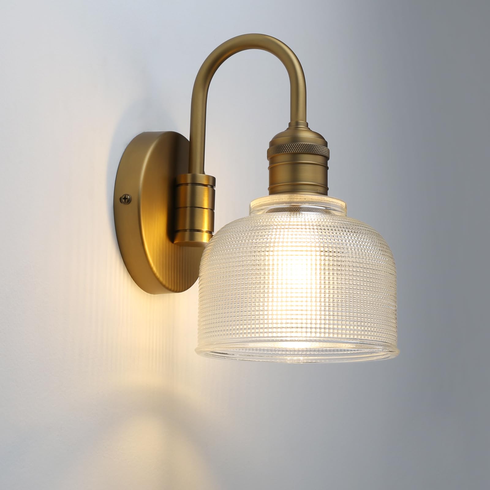 Yosoan Vintage Textured Glass Sconce Wall Light Fitting