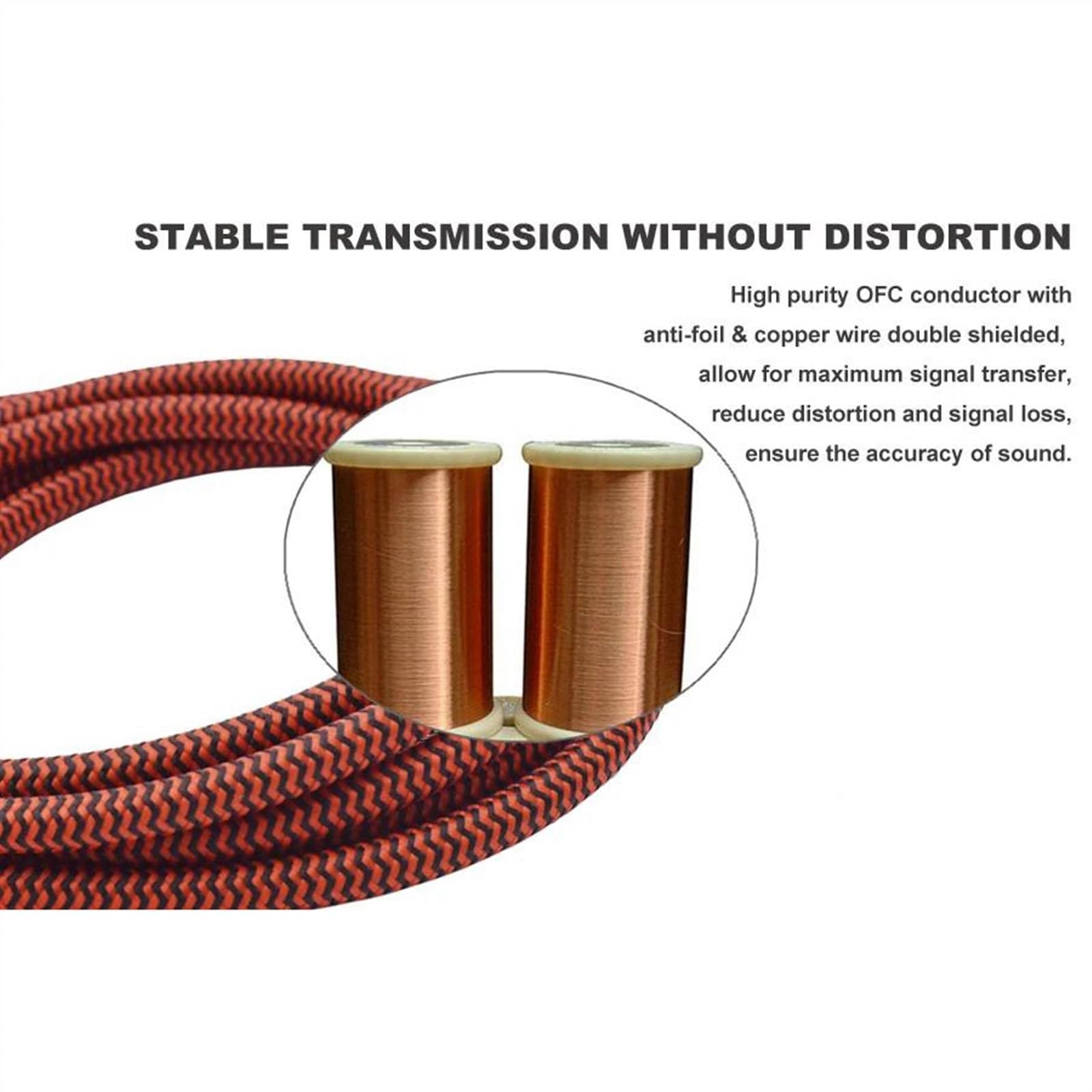 Audiokabel, Dual 1/4 Zoll TS-Buchse Auf TS-Buchse Für Verstärker Mischpult Elektronische Orgel Gitarre Abgewinkeltes 6,35-mm-Kabel(Red,5meter)