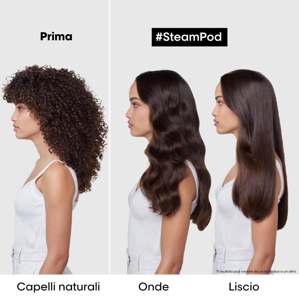 L'Oréal Professionnel Paris | SteamPod 4, Piastra per Capelli Professionale Tutto in Uno, Con Tecnologia a Vapore, Per Qualsiasi Look dal Liscio al Riccio, Per Tutti i Tipi di Capelli