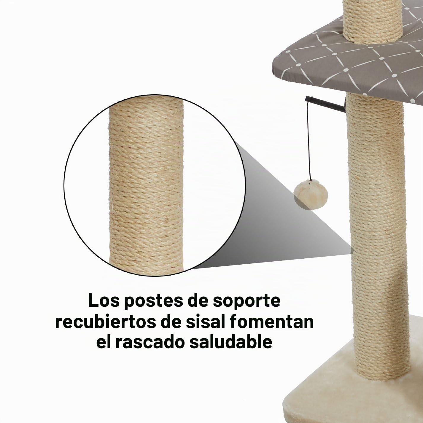 MidWest Homes for Pets Tower Árbol para gatos, con 5 niveles, postes rascadores con envoltura en sisal, plataforma alta de descanso abierta, de tamaño grande, modelo 138T-MRD
