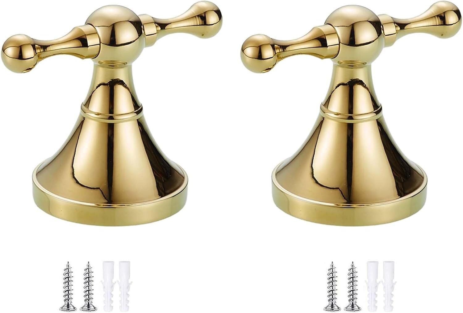 Paqwtyb Bright Gold Hooks, 2 Pack Vintage Pure Copper Hanger Hook