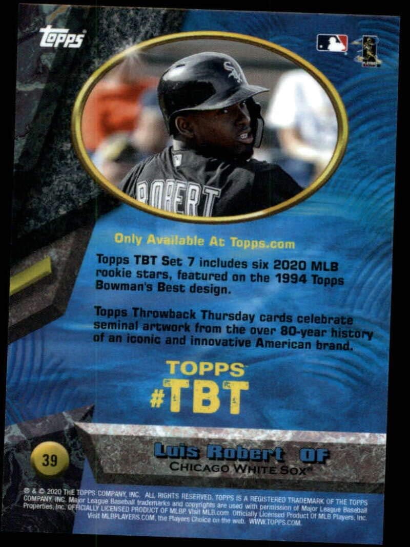 2020 Topps Throwback Thursday Baseball #39 Luis Robert RC Rookie Chicago White Sox 1994 Bowman's Best Design Rookie Stars Print Run 1181