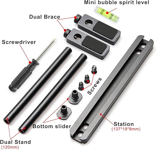 Miniatura 6 de JOYJOM Soporte de soporte de GPU Dual Brace Montaje en ventilador Tarjeta gráfica de aluminio ajustable Soporte de GPU Sag Soporte para tarjeta de