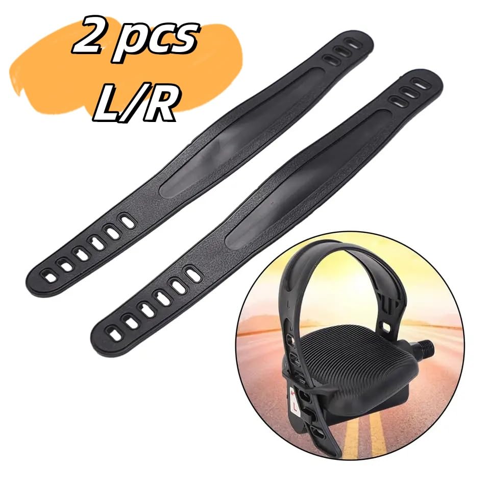 2 Paia Di Cinghie Per Pedali Bici In Nylon, Regolabili Con Velcro, Antiusura, Per Mountain Bike E Cyclette, Nere