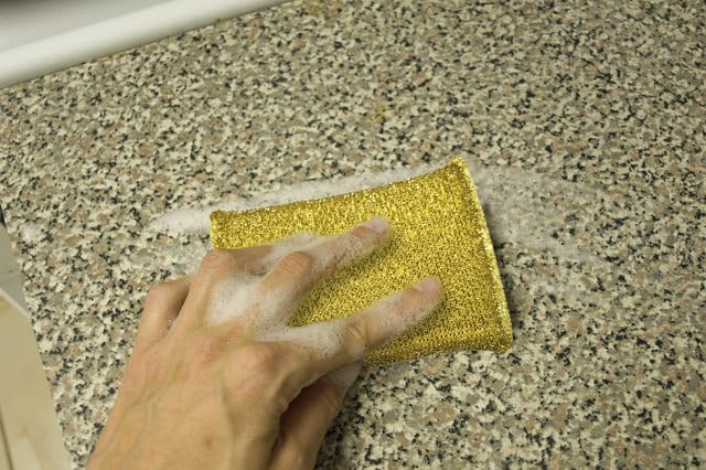 Image of Kitchen Sponge Scrubber, Heavy Duty, Hand Friendly Scouring Sponge for Sink, Pot, Dish Washing Scrubber Non-Scratch Sponge (Gold-Silver)