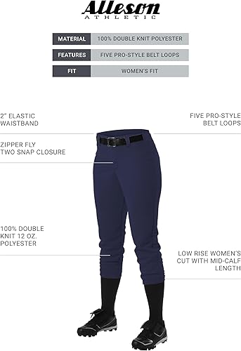 Miniatura 3 de Alleson Athletic pantalones softball con trabillas de cinturón para mujer