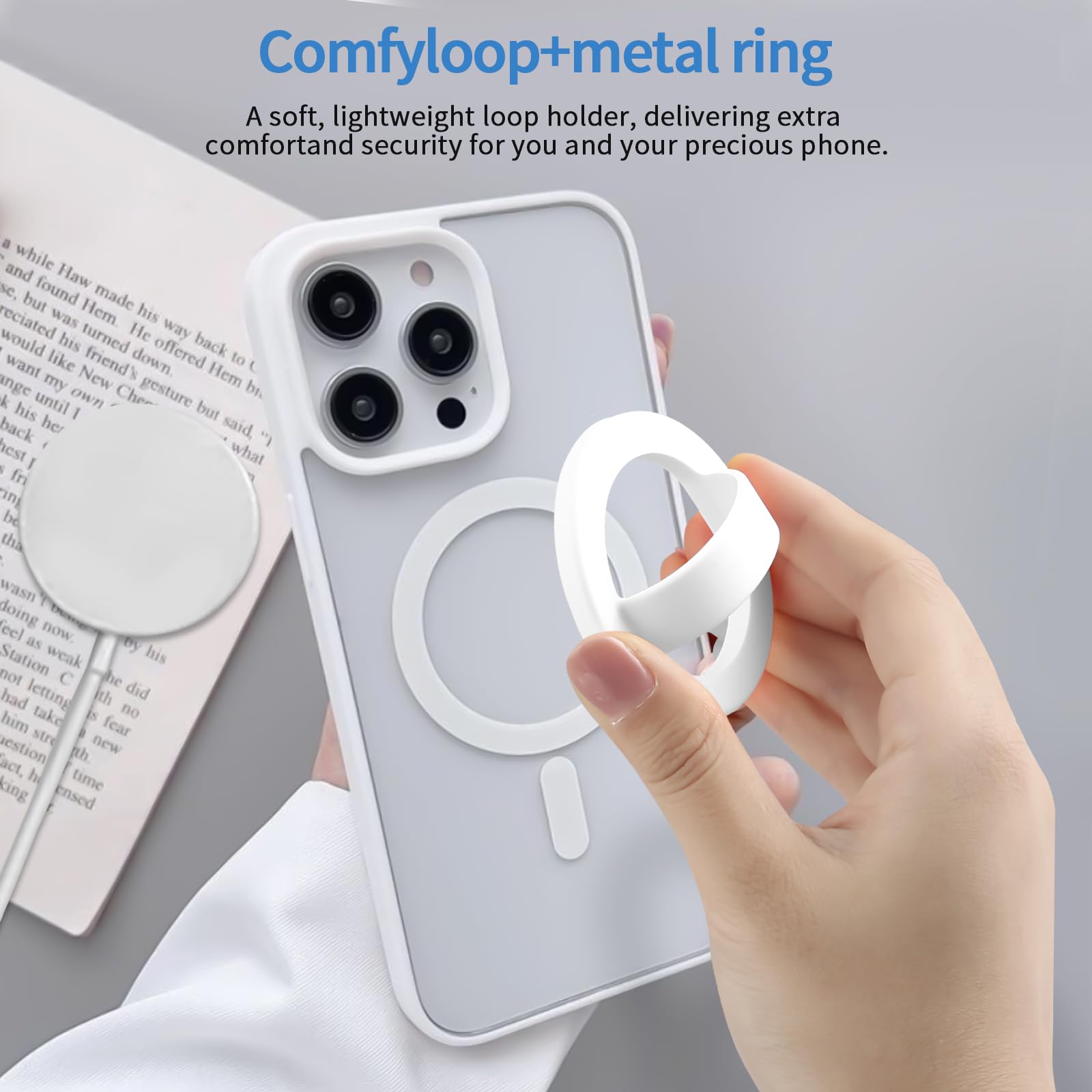 2 PCS Silicone Magnetic Phone Grip Holder Loop Grip Phone Holder Easy To Install And - View #4