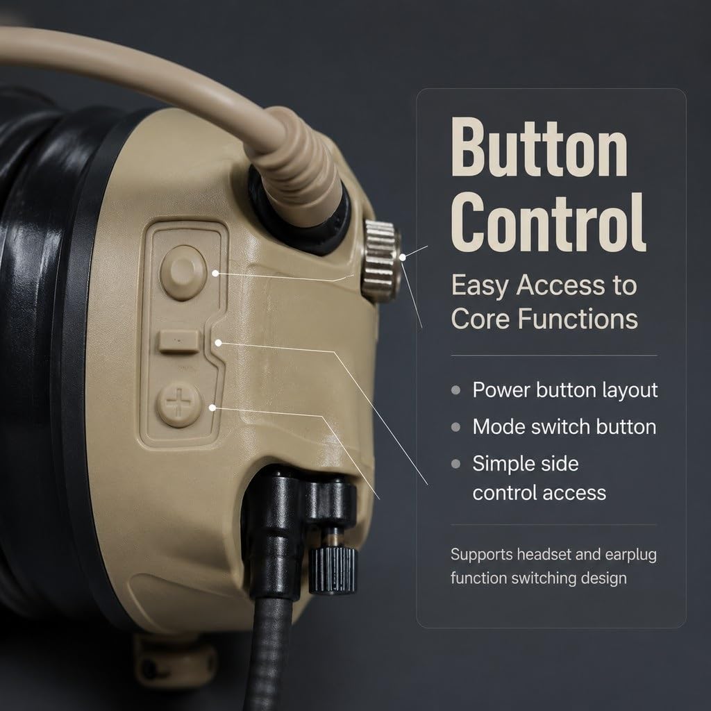 Auriculares tácticos con reducción de ruido, sonido claro, captación de señal digital para actividades al aire libre OPS Core