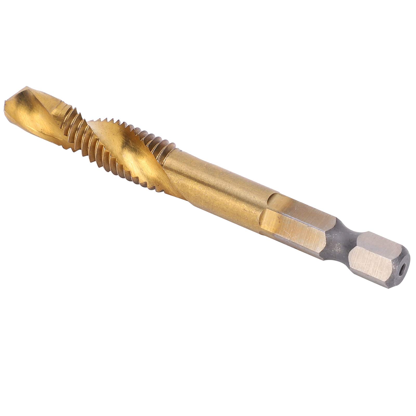 Maschio a Codolo Esagonale, Punte per Maschi a Spirale, Kit da 10 Pezzi M8 HSS per Maschi a Vite, Maschio Manuale metrico, Maschio per Filettatura, Punte per Trapano in Acciaio rapido da 6,8 mm, ute