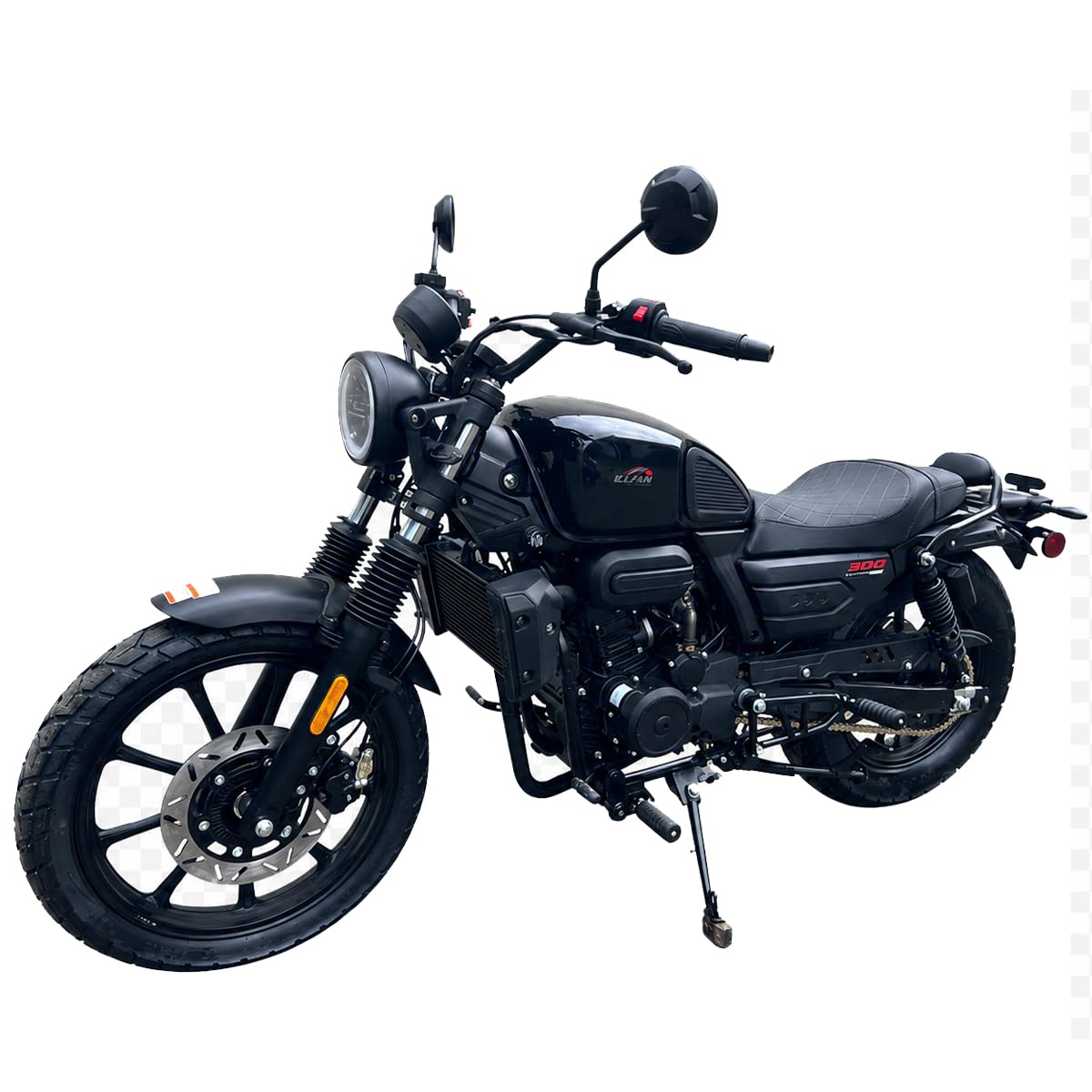 X-PRO Cruiser 300 EFI Motorcycle, 6-Speed Manual, Electric Start,18"/15" Alloy Rim Wheels!