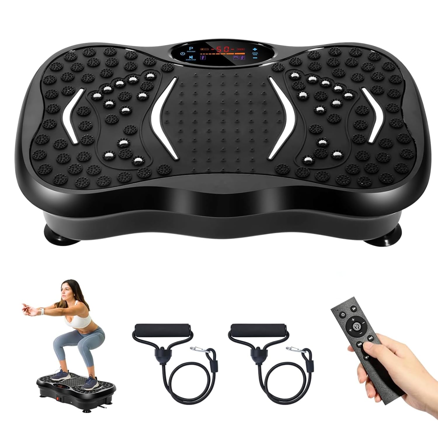 Vibration Plate Exercise Machine for Weight Loss & Fat Burning – Full Body Workout Equipment with Bluetooth Music, Remote Control, 99 Speed Levels & 5 Modes for Muscle Toning & Pain Relief-image-42