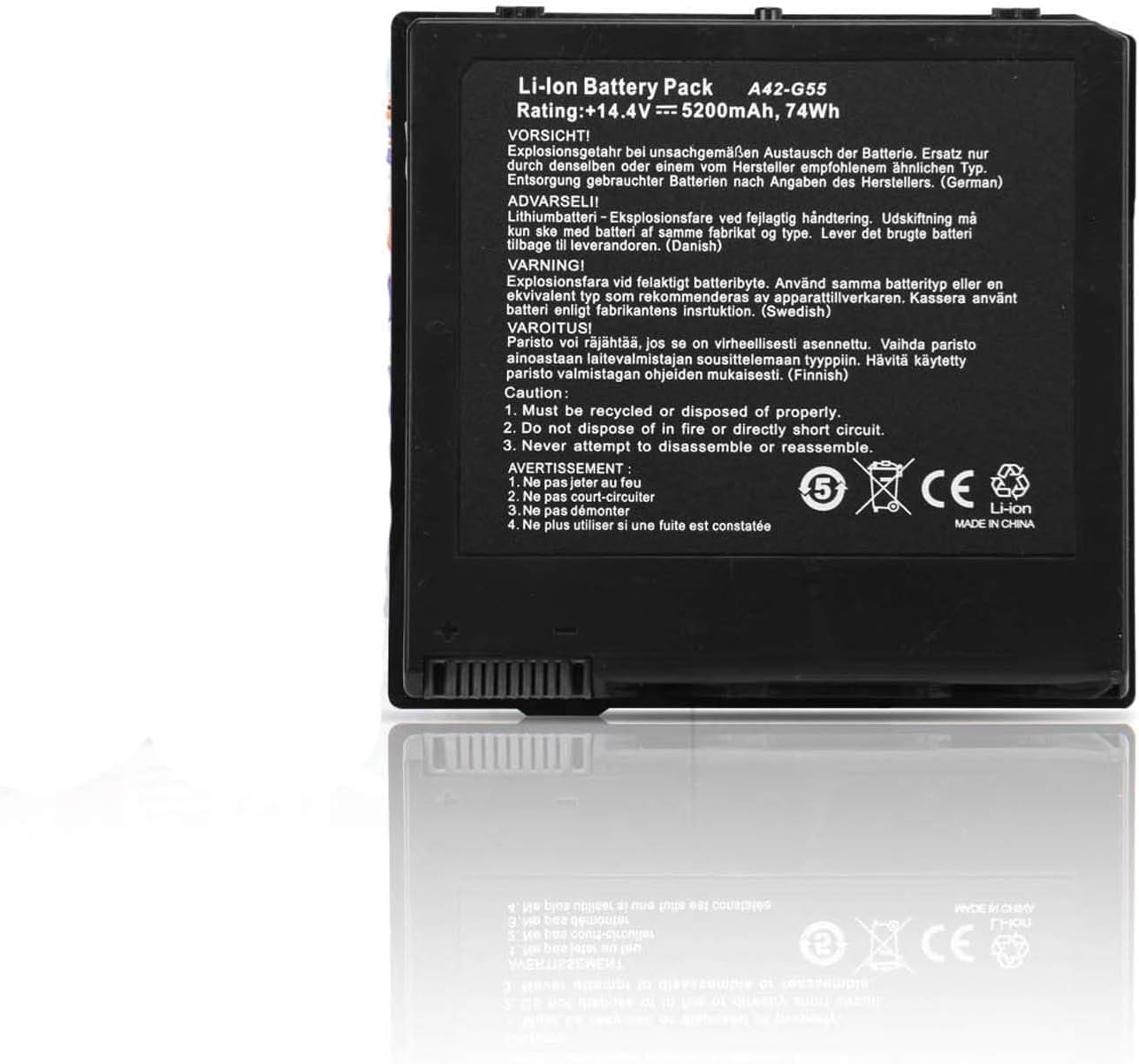 A42-G55 B056R014-0037 0B110-00080000 Laptop Battery Compatible with ASUS G55 G55V G55VM G55VW G55VM-DH71 G55VM-DS71 G55VM-S1020V G55XI363VW-BL Series(14.4V 74Wh)