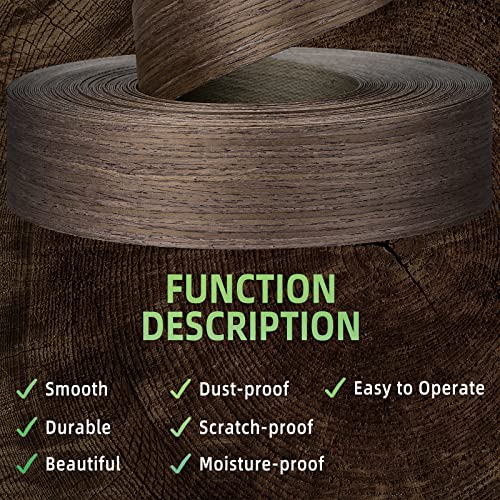 Image of Walnut Edge Banding, 2 inch x 100ft roll of Veneer Real Wood Edge Banding Pre-glued Flexible, Tape Banding for Cabinet Repair