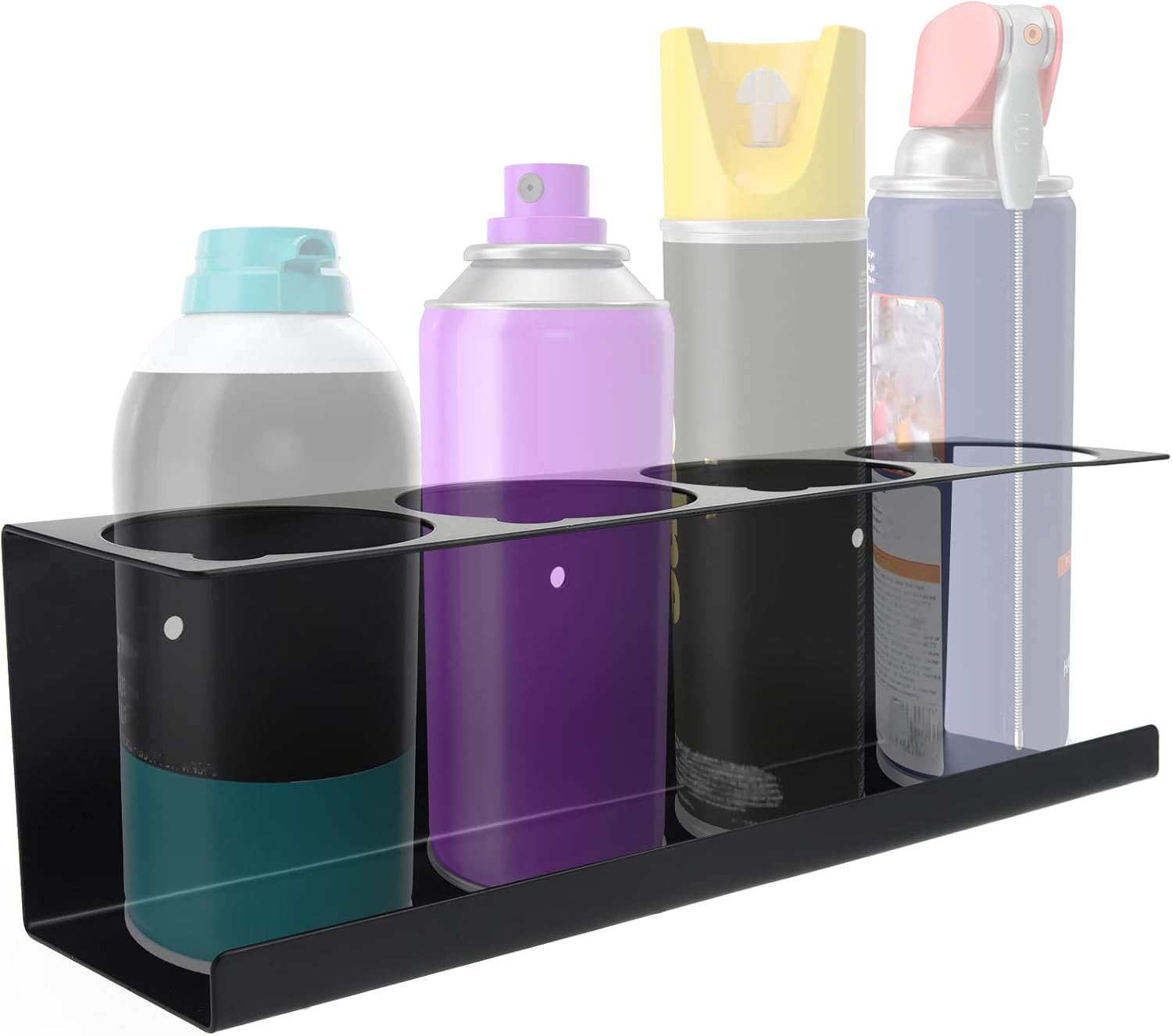 RealPlus Aerosol Spray Can Holder Rack Organizer, 4 Can