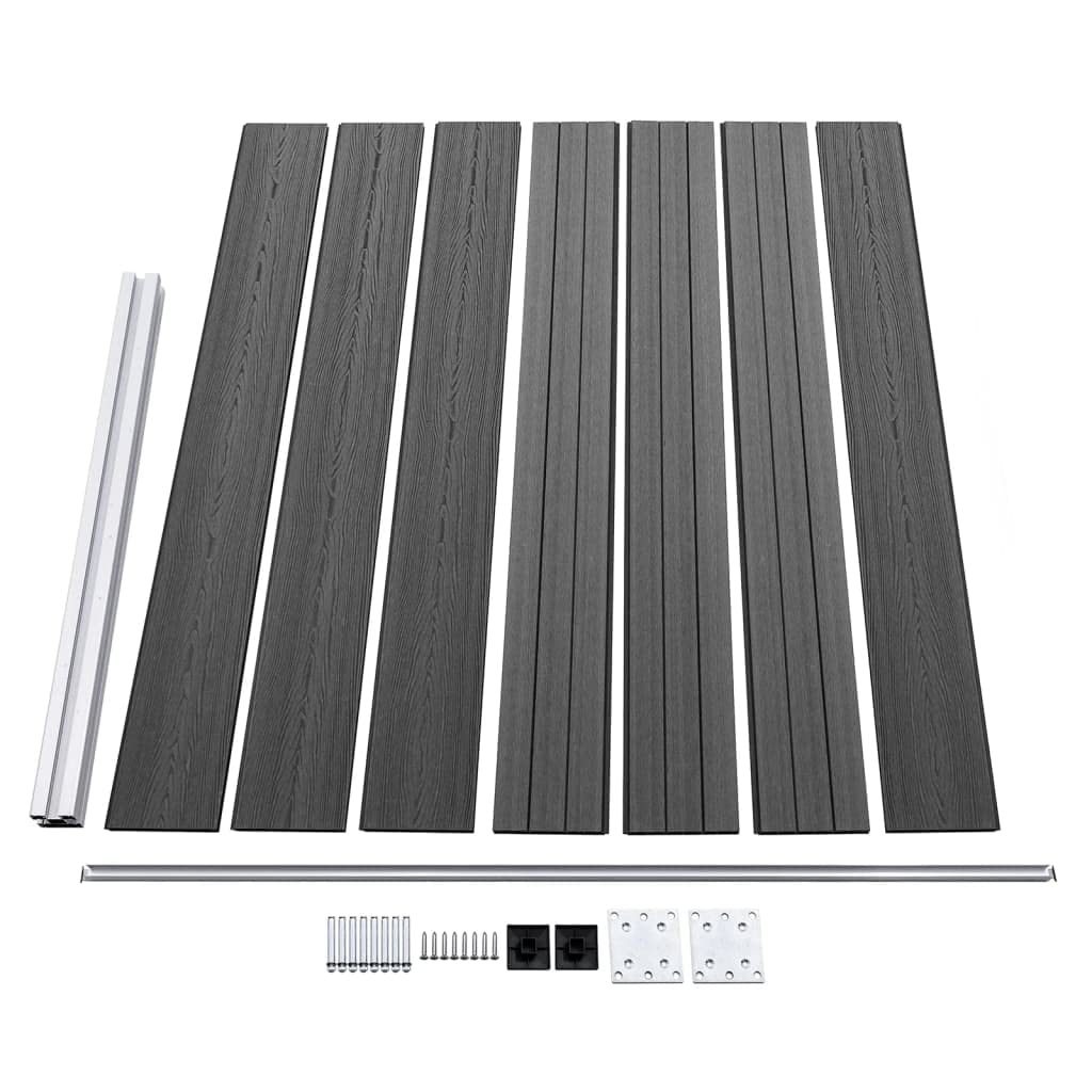 vidaXL Zaunelement Set WPC 353x146 cm Schwarz