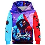 Boys Hoodies for Men Graphic Pullover, 3D Print Video Gaming Sweatshirt for Teenager (XS-XL)