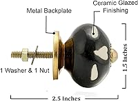 Vista 3 de Tiradores para tocador - Manejados a mano de cerámica de campo para cajones de armarios de cocina - Tiradores para armario de granja estilo bohemia