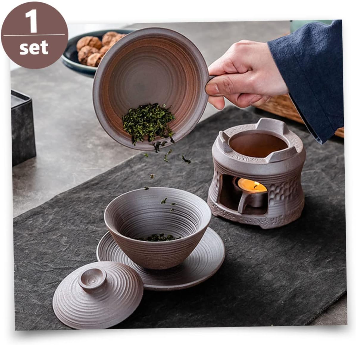 Tea Warmer Tea Roasting Stove Ceramic Stand Party Essential Decorative Candle Holder