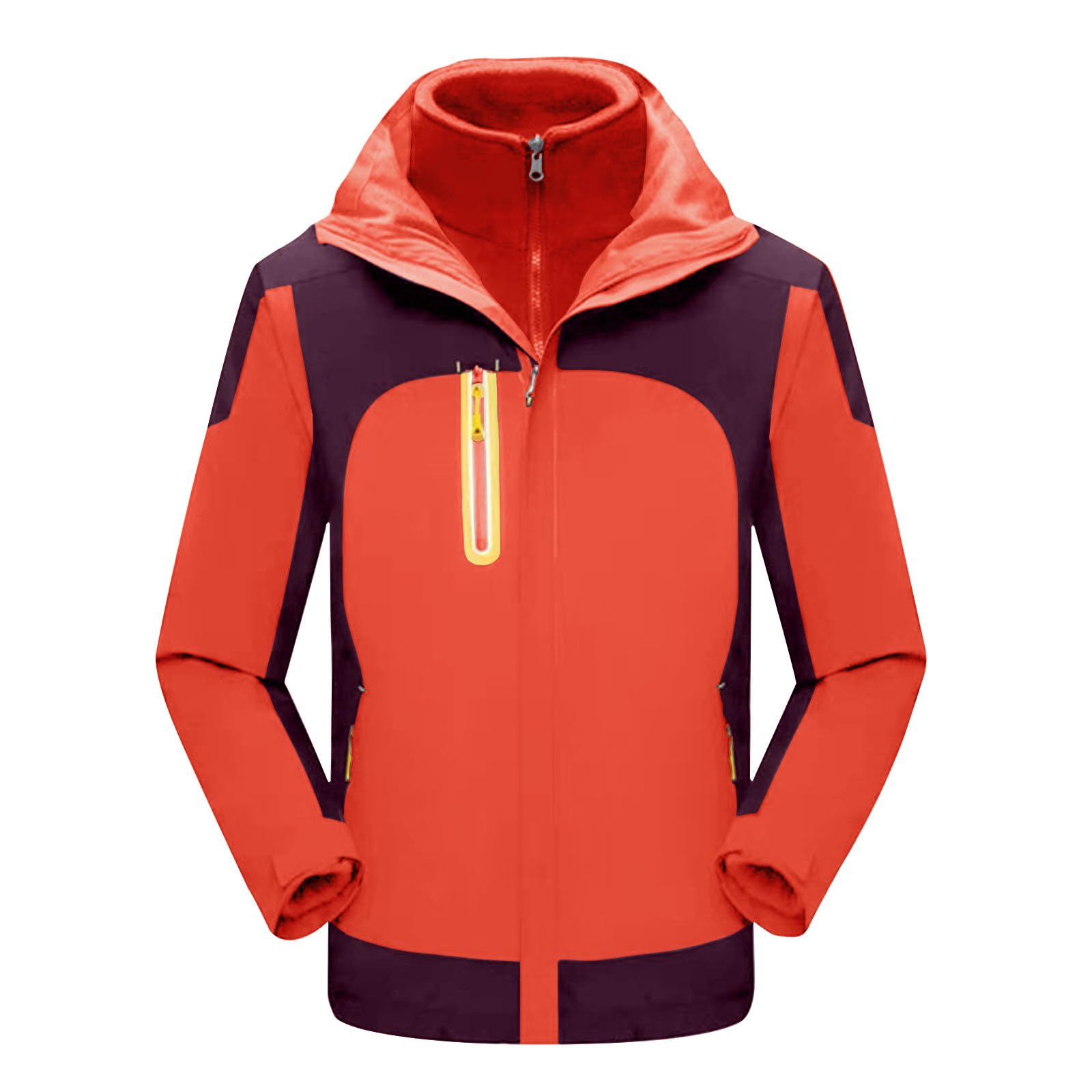 HAOLEI Giacca 3 in 1 Donna Impermeabile da Donna Giacca da Sci Softshell Outdoor da Donna Abbigliamento Sportivo Antivento e Antipioggia all'Aperto con Cappuccio e Tasche per Montagna Snowboard