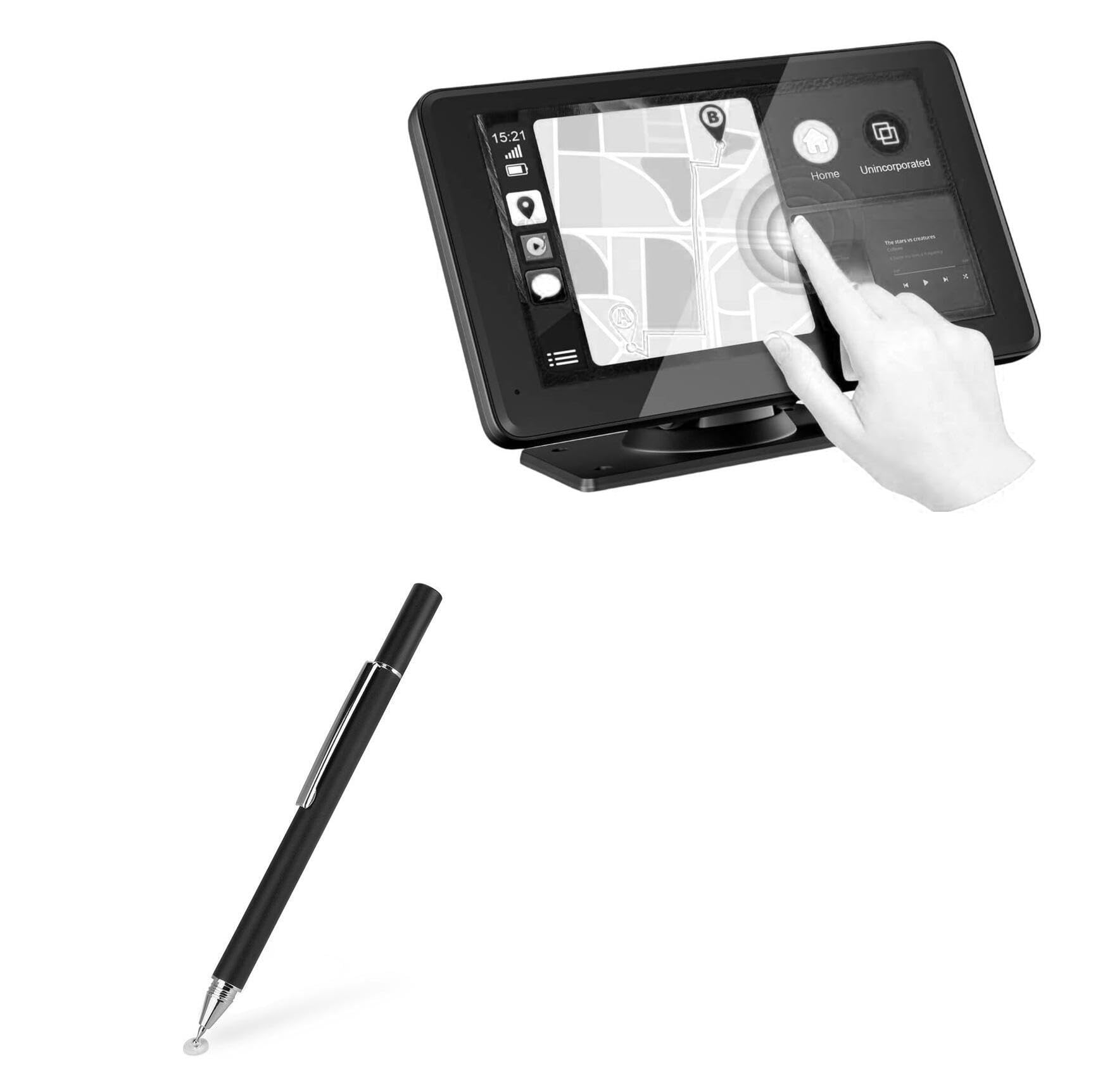 BoxWave Stylus Pen Compatible with APOKAMORI Portable Apple Carplay (7 in) - FineTouch Capacitive Stylus, Super Precise Stylus Pen - Jet Black