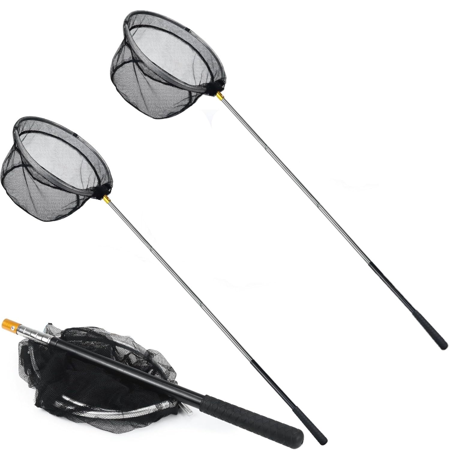 LATERN 2 Piezas Red de Aterrizaje de Pesca Telescópica 170cm Extensible 66-172cm Cazamariposas para Piscina