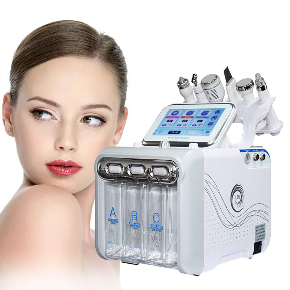 Hydrogen Oxygen Facial Machine, 7 in 1 Multifunctional Vacuum Face Cleaning Hydro Water Oxygen Jet Peel Device Hydro-Dermabrasion Facial Sprayer
