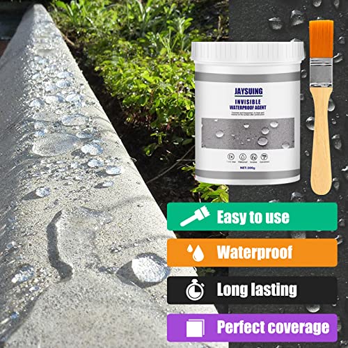 Transparent Waterproof Coating, Super Strong Waterproof Anti-Leakage Agent Invisible Waterproof Agent, Waterproof Insulation Sealant Transparent Repairing Leak Waterproof Adhesive (300g*1pcs)