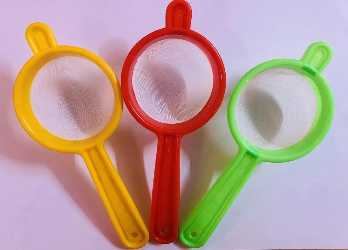 Plastic Multicolour Tea Galan/Strainers, 6pc (Plastic 6pc Set (3 Sizes X 2each)) 2
