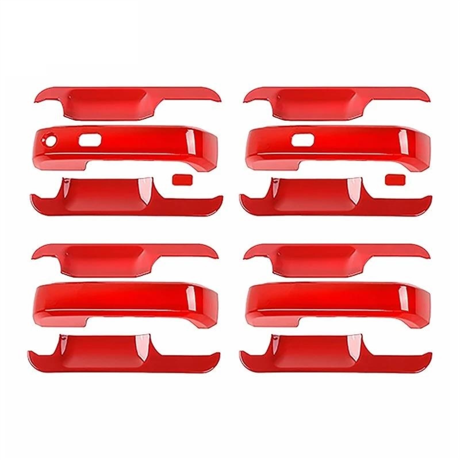 SLIMES Car Exterior Door Handle Grab Bowl Cover Trim Styling Auto Moldings ABS Accessories for Ford F150 2015-2020 Protection(D red)