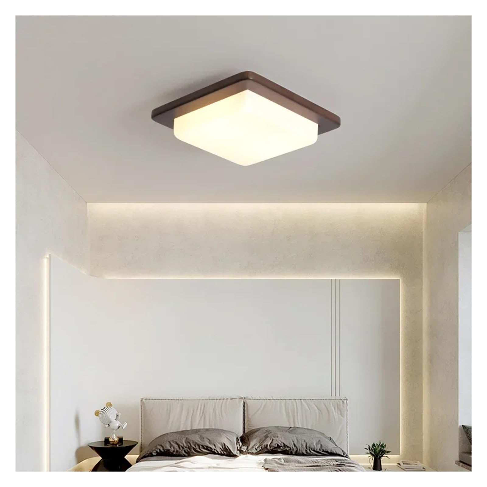 Lustre plafonnier en bois suspendu moderne pour chambre et salon