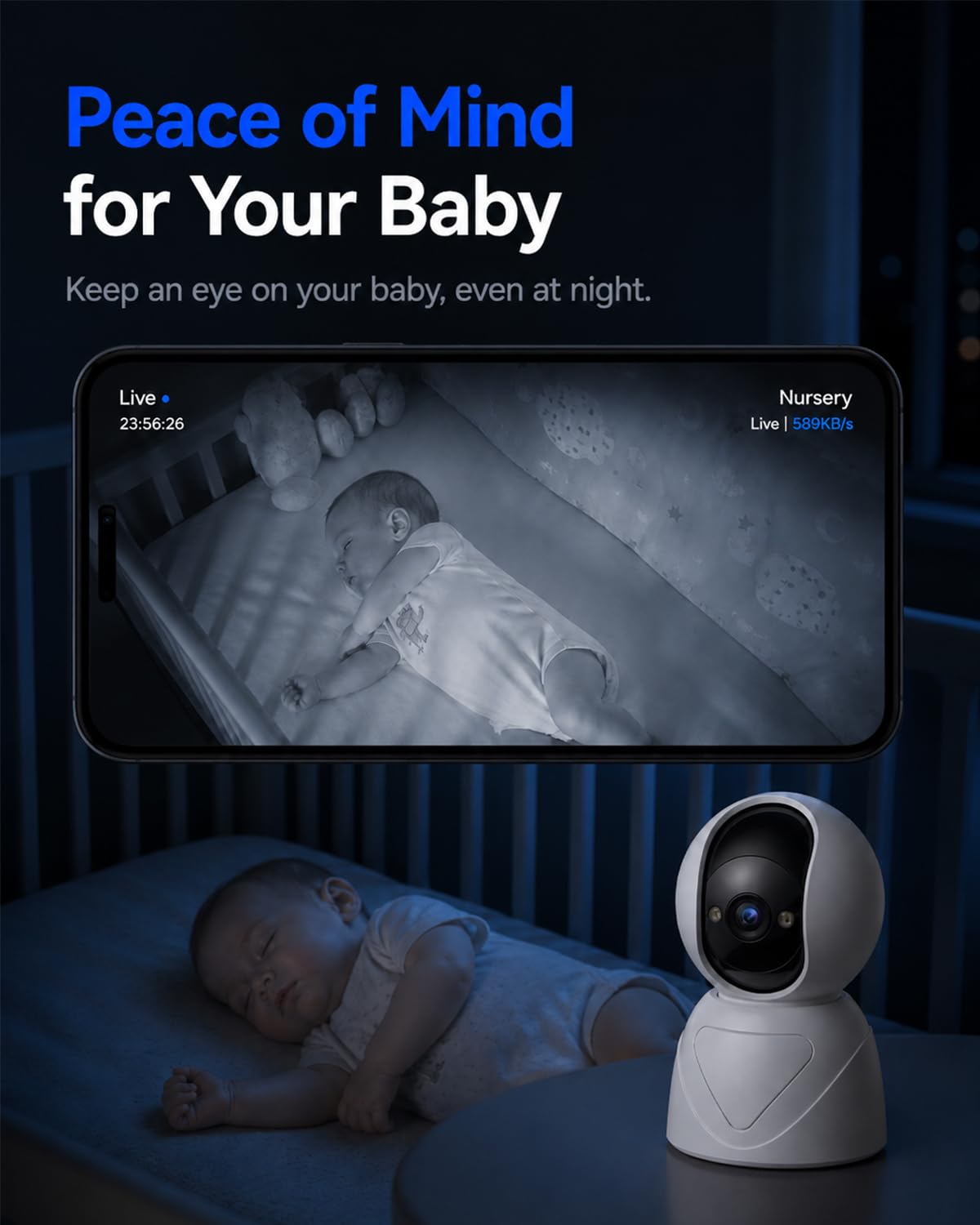5G/2.4G Indoor Pan Tilt Security Camera,1080P House Cameras for Baby Monitor/Elder, WiFi CCTV Home Cameras, Alarm Sirene, Night Vision, Two Way Talk, SD/Cloud